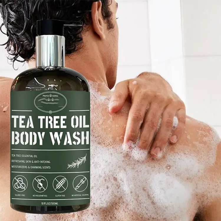 Mencuci badan lelaki minyak pokok teh